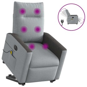 Sillón de masaje eléctrico reclinable elevable tela gris claro by , Armchairs - Ref: Foro24-3324073, Price: 319,06 €, Discoun...