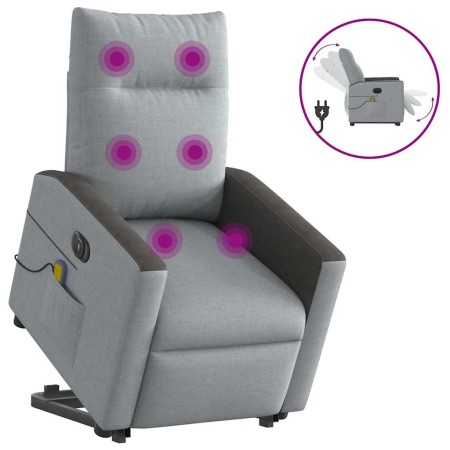 Sillón de masaje eléctrico reclinable elevable tela gris claro by , Armchairs - Ref: Foro24-3324073, Price: 319,06 €, Discoun...