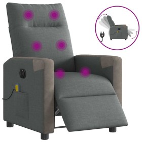 Sillón reclinable de masaje eléctrico tela gris oscuro by , Armchairs - Ref: Foro24-3324086, Price: 251,91 €, Discount: %