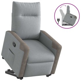 Sillón reclinable elevable de tela gris claro by , Armchairs - Ref: Foro24-3324090, Price: 257,74 €, Discount: %