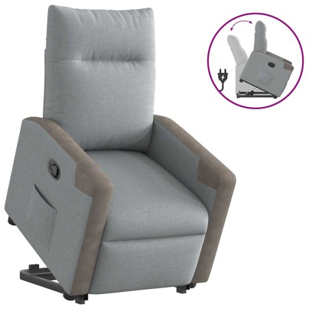 Sillón reclinable elevable de tela gris claro by , Armchairs - Ref: Foro24-3324090, Price: 257,74 €, Discount: %