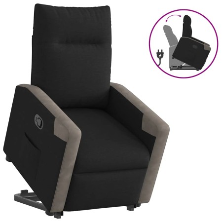 Sillón reclinable elevable tela negro by , Armchairs - Ref: Foro24-3324092, Price: 255,54 €, Discount: %