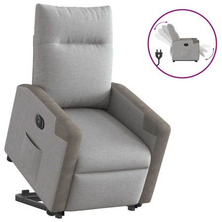 Sillón eléctrico reclinable elevable de tela gris nube by , Armchairs - Ref: Foro24-3324099, Price: 294,95 €, Discount: %