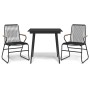 Garden dining set 3 pieces black PVC rattan by vidaXL, Garden sets - Ref: Foro24-3060267, Price: 226,43 €, Discount: %