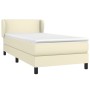 Cama box spring con colchón cuero sintético crema 100x200 cm