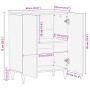 Aparador de madera maciza de mango 60x33,5x75 cm von , Schließfächer und Lagerschränke - Ref: Foro24-4018666, Preis: 106,69 €...