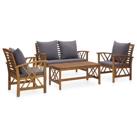 4-piece garden furniture set with solid acacia wood cushions by vidaXL, Garden sets - Ref: Foro24-3057991, Price: 488,89 €, D...