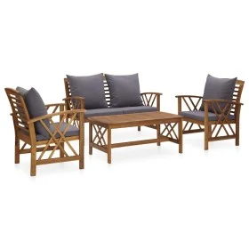 4-piece garden furniture set with solid acacia wood cushions by vidaXL, Garden sets - Ref: Foro24-3057991, Price: 452,61 €, D...