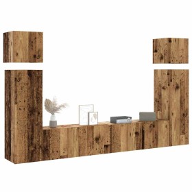 Conjunto de mueble de TV 8 piezas montado la pared madera vieja von , TV-Möbel - Ref: Foro24-3329009, Preis: 301,64 €, Rabatt: %