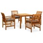 Garten-Essgruppe 5-teilig und Kissen aus massivem Akazienholz von vidaXL, Gartensets - Ref: Foro24-3058085, Preis: 500,55 €, ...