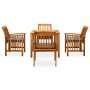 Garden dining set 5 pieces and solid acacia wood cushions by vidaXL, Garden sets - Ref: Foro24-3058085, Price: 500,08 €, Disc...