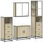 Juego de muebles de baño 4 pzas contrachapada roble sonoma von , Badezimmermöbel - Ref: Foro24-3301246, Preis: 324,92 €, Raba...
