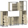 Juego de muebles de baño 4 pzas contrachapada roble sonoma de , Muebles de baño - Ref: Foro24-3301246, Precio: 325,44 €