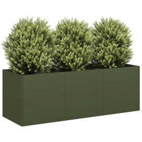 Jardinera de acero laminado en frío verde oliva 120x40x40 cm von , Töpfe und Pflanzgefäße - Ref: Foro24-860678, Preis: 85,72 ...