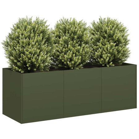 Jardinera de acero laminado en frío verde oliva 120x40x40 cm von , Töpfe und Pflanzgefäße - Ref: Foro24-860678, Preis: 85,72 ...