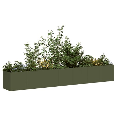 Jardinera de acero laminado en frío verde oliva 280x40x40 cm by , Pots and planters - Ref: Foro24-860692, Price: 168,01 €, Di...