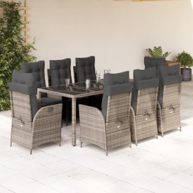 Set comedor jardín 9 pzas y cojines ratán sintético gris von , Gartensets - Ref: Foro24-3213084, Preis: 1,00 €, Rabatt: %