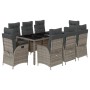 Set comedor jardín 9 pzas y cojines ratán sintético gris von , Gartensets - Ref: Foro24-3213084, Preis: 1,00 €, Rabatt: %