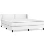 Cama box spring con colchón cuero sintético blanco 160x200 cm