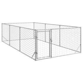 Perrera de exterior puerta acero galvanizado plateado 2x4x1 m von , Hundehütten - Ref: Foro24-4105412, Preis: 137,77 €, Rabat...