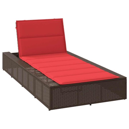 Tumbona con cojín flotante ratán sintético marrón von , Liegen - Ref: Foro24-4104208, Preis: 222,34 €, Rabatt: %