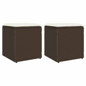 Taburetes de jardín con cojines 2 uds marrón 40x40x43 cm von , Hocker für den Außenbereich - Ref: Foro24-4104040, Preis: 127,...