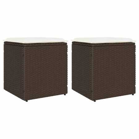 Taburetes de jardín con cojines 2 uds marrón 40x40x43 cm von , Hocker für den Außenbereich - Ref: Foro24-4104040, Preis: 127,...