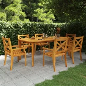 Garten-Essgruppe 7-teilig aus massivem Akazienholz von vidaXL, Gartensets - Ref: Foro24-3058005, Preis: 697,93 €, Rabatt: %
