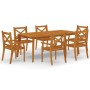 Garten-Essgruppe 7-teilig aus massivem Akazienholz von vidaXL, Gartensets - Ref: Foro24-3058005, Preis: 706,17 €, Rabatt: %