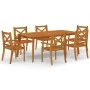 Garten-Essgruppe 7-teilig aus massivem Akazienholz von vidaXL, Gartensets - Ref: Foro24-3058005, Preis: 697,31 €, Rabatt: %