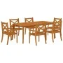 Garten-Essgruppe 7-teilig aus massivem Akazienholz von vidaXL, Gartensets - Ref: Foro24-3058005, Preis: 697,31 €, Rabatt: %