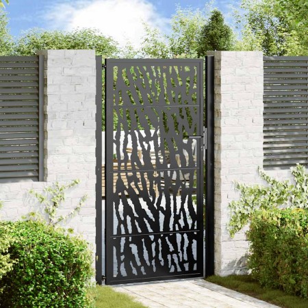 Puerta de jardín de diseño con carril de acero negro 105x180 cm von , Gartentore - Ref: Foro24-4100982, Preis: 238,54 €, Raba...