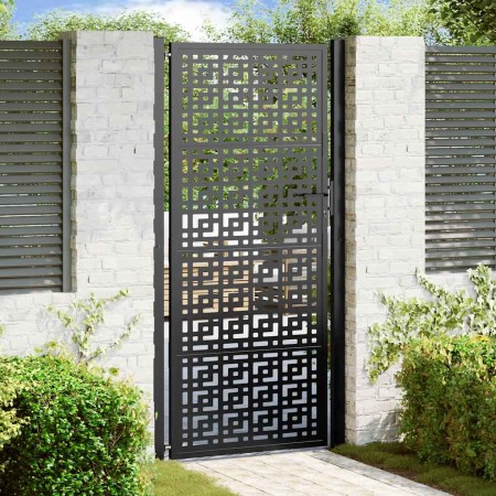 Puerta de jardín diseño en cruz de acero negra 105x205 cm by , garden gates - Ref: Foro24-4101003, Price: 281,99 €, Discount: %