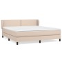 Cama box spring con colchón cuero sintético capuchino 180x200cm