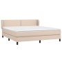 Cama box spring con colchón cuero sintético capuchino 180x200cm