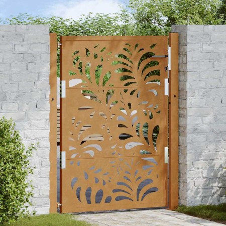 Puerta de jardín de acero desgastado diseño ondulado 105x130 cm by , garden gates - Ref: Foro24-4100975, Price: 208,77 €, Dis...