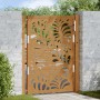 Puerta de jardín de acero desgastado diseño ondulado 105x130 cm