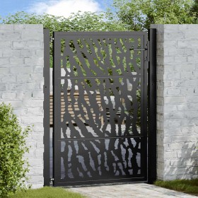 Puerta de jardín de diseño con carril de acero negro 105x130 cm de , Puertas de jardín - Ref: Foro24-4100980, Precio: 200,03 ...