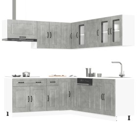 Mueble cocina Kalmar gris hormigón 11 pzas madera contrachapada von , Küchenschränke - Ref: Foro24-3314915, Preis: 717,86 €, ...