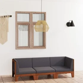 Garden furniture and cushions set 3 pieces solid acacia wood by vidaXL, Garden sets - Ref: Foro24-3058115, Price: 399,24 €, D...
