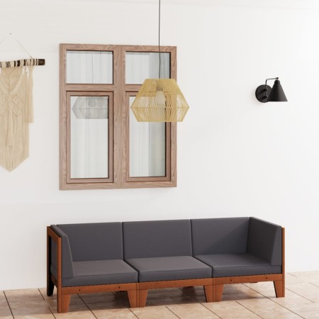 Garden furniture and cushions set 3 pieces solid acacia wood by vidaXL, Garden sets - Ref: Foro24-3058115, Price: 404,44 €, D...