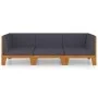 Juego muebles de jardín y cojines 3 pzas madera maciza acacia de vidaXL, Conjuntos de jardín - Ref: Foro24-3058115, Precio: 3...