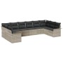 Conjunto de sofá de jardín 10 pcs Gris claro Poliratán