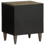 Mesita de noche de madera maciza de mango gris claro 40x33x46cm de , Mesitas de noche - Ref: Foro24-4017788, Precio: 54,17 €,...