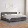 Cama box spring con colchón cuero sintético gris 200x200 cm en Camas y somieres | Comprar online en Foro24