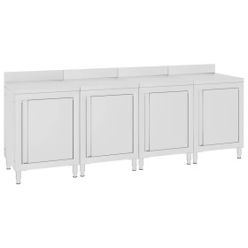Gewerblicher Arbeitstisch aus Edelstahl, 240 x 60 x 96 cm von vidaXL, Wiederherstellung - Ref: Foro24-3058269, Preis: 935,55 ...