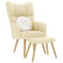 Sillón de relax con taburete tela color crema by , Armchairs - Ref: Foro24-4016785, Price: 159,09 €, Discount: %