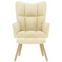Sillón de relax con taburete tela color crema by , Armchairs - Ref: Foro24-4016785, Price: 159,09 €, Discount: %