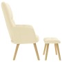 Sillón de relax con taburete tela color crema de , Sillones - Ref: Foro24-4016785, Precio: 159,09 €