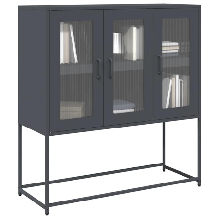 Aparador de acero laminado en frío antracita 100,5x39x107 cm by , Sideboards - Ref: Foro24-853406, Price: 135,36 €, Discount: %